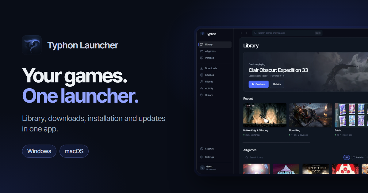 Help Png Page Help with installing and your account — Typhon Launcher